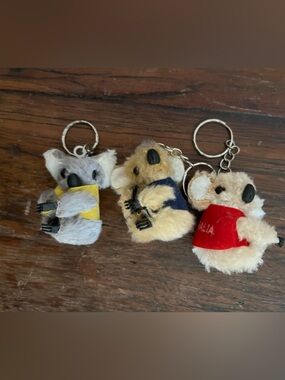 Vintage Australian Koala Clip-On Keychain Lot - Set of 3 Retro Pencil Huggers